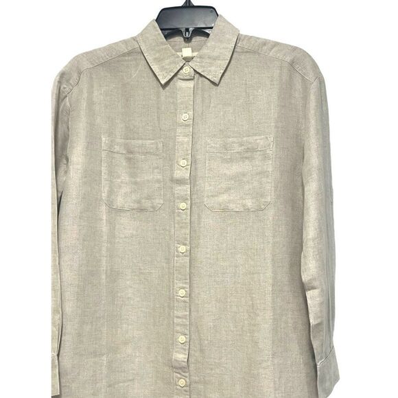 Style & Co Petite Linen Blend Boyfriend Tunic Shirt, Flex, PP - Picture 3 of 9